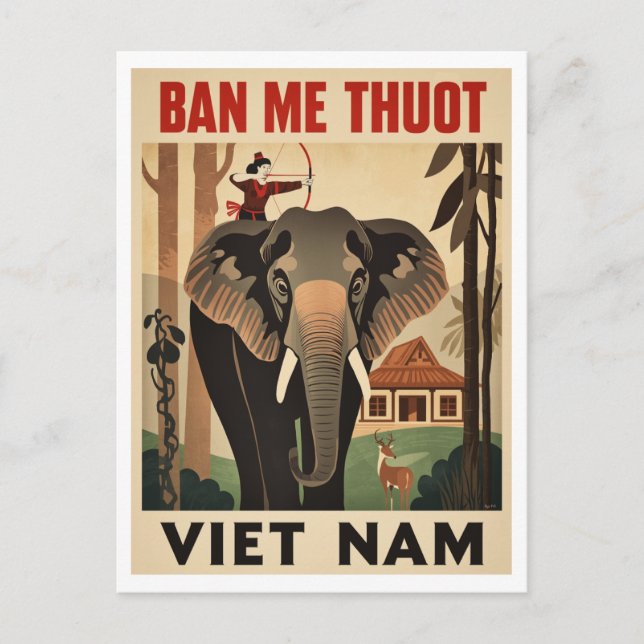 Buon Ma Thuot Elephant Viet Nam Travel Postkarte (Vorderseite)