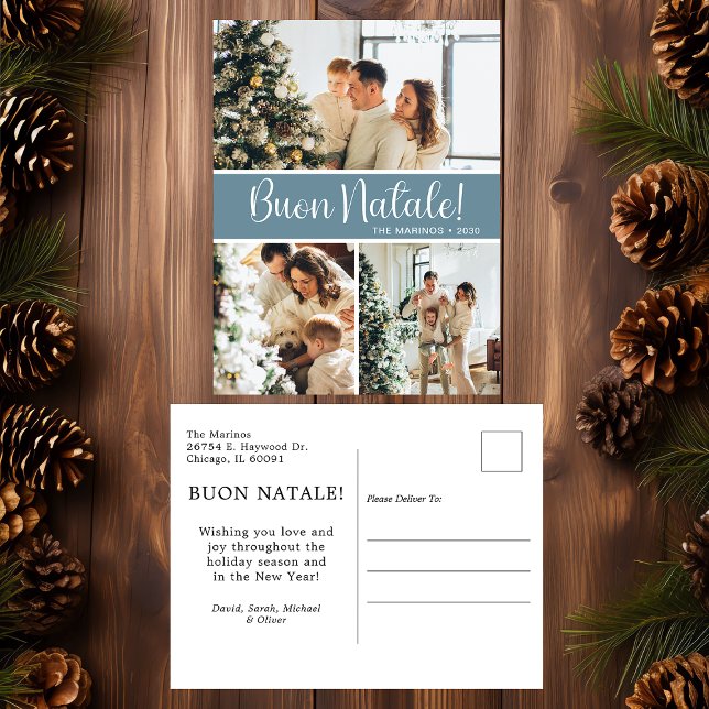 Buon Natale 3 Foto Feiertagspostkarte (Von Creator hochgeladen)