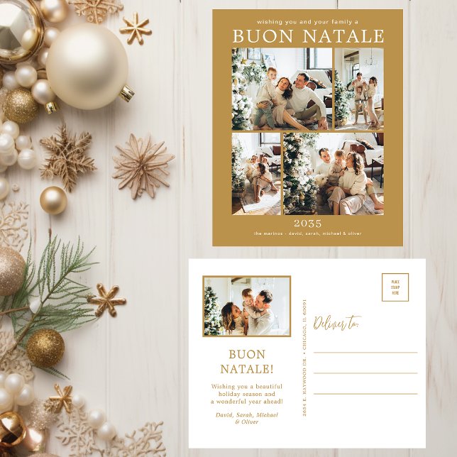 Buon Natale 5 Foto Feiertagspostkarte (Von Creator hochgeladen)