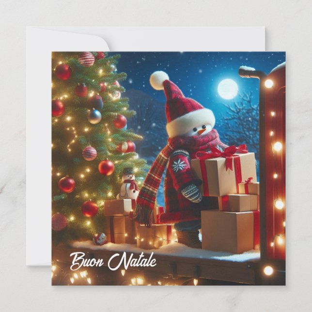 Buon Natale Baum Transporter Spenden Feiertagskarte (Vorderseite)
