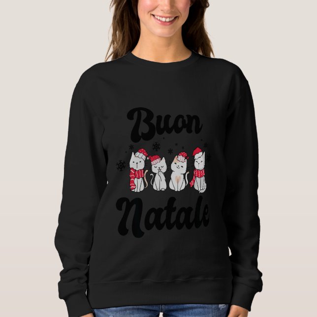 Buon Natale Christmas Cats Sweatshirt (Vorderseite)