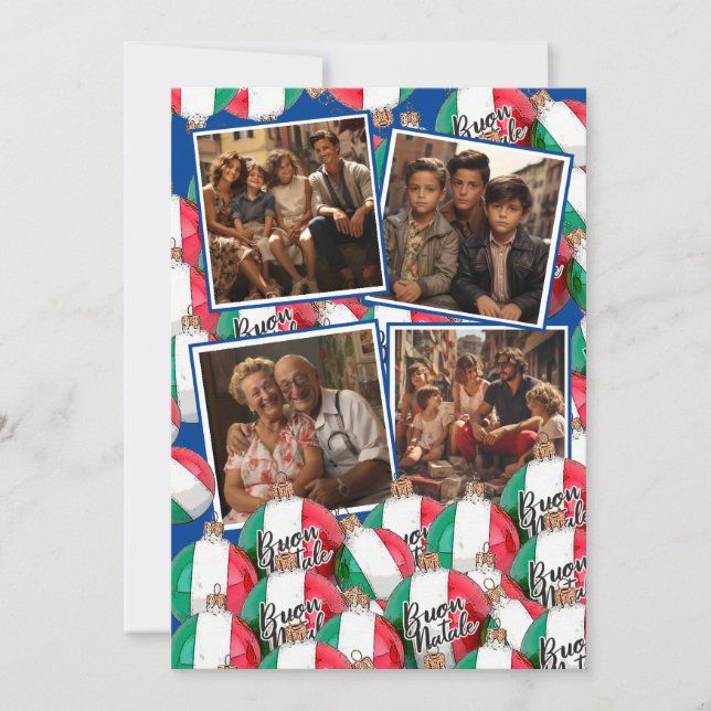 Buon Natale Christmas Greeting Royal Blue Einladung (Vorderseite)