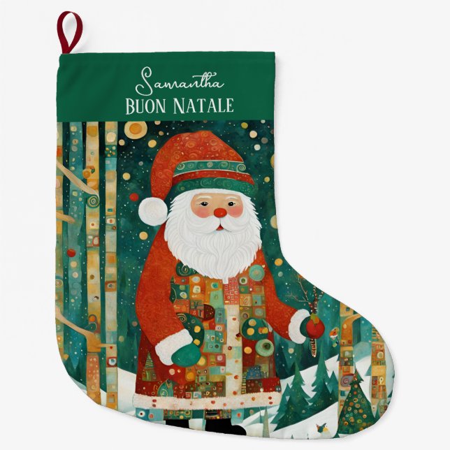 Buon Natale Christmas Großer Weihnachtsstrumpf (Vorderseite)
