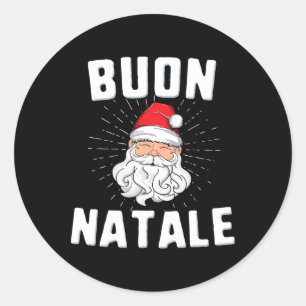 Buon natale christmasitaly italian santa babbo runder aufkleber