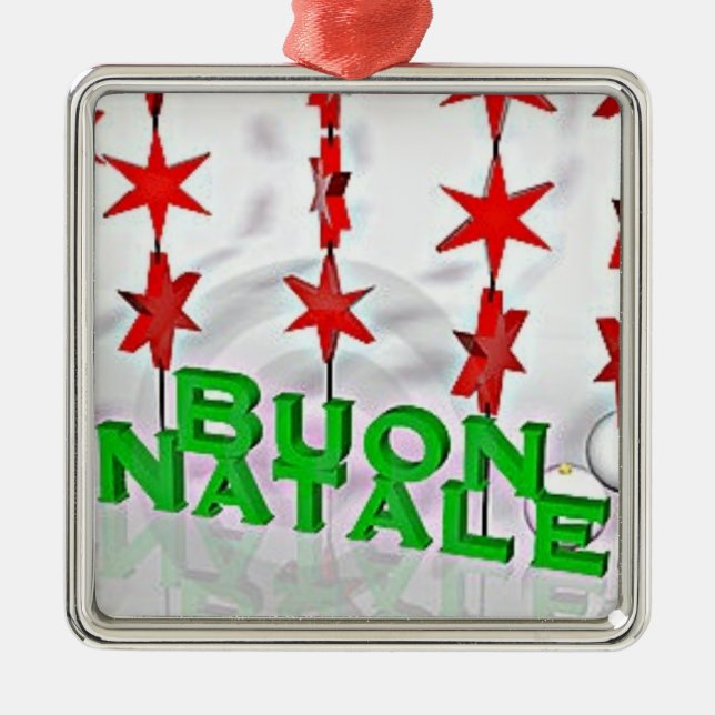 "BUON NATALE" DECOR FÜR CHRISTMAS "ORNAMNENT" SILBERNES ORNAMENT (Vorne)