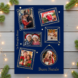 Buon Natale Doodle Frame Multi-Foto Folien Feiertagskarte