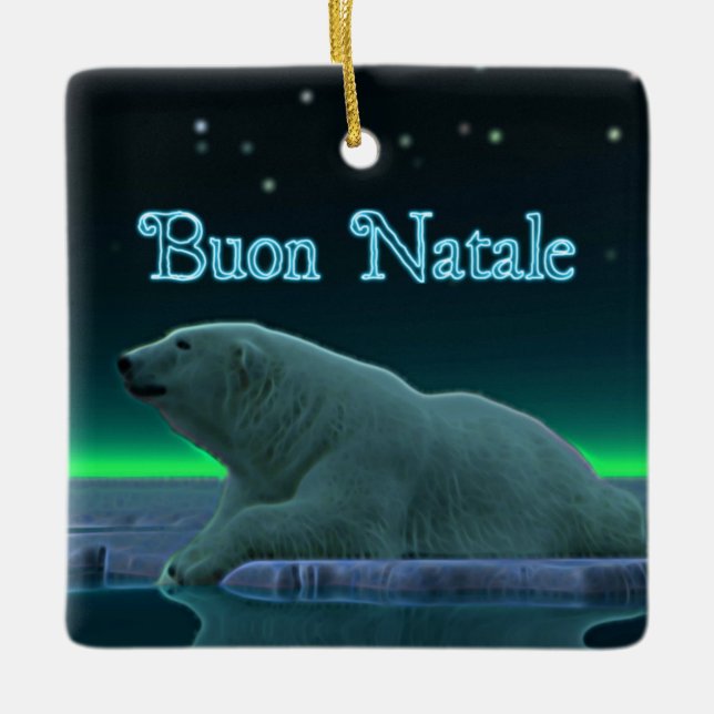 Buon Natale - Eiskantenpolar Keramikornament (Vorderseite)