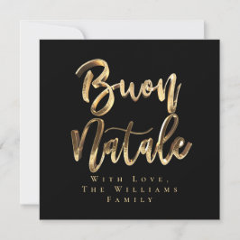 Buon Natale Elegantes Schwarzes Gold Script Italie Feiertagskarte