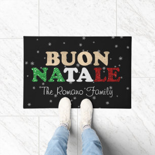Buon Natale Familie Name Italienisches Weihnachten Fußmatte