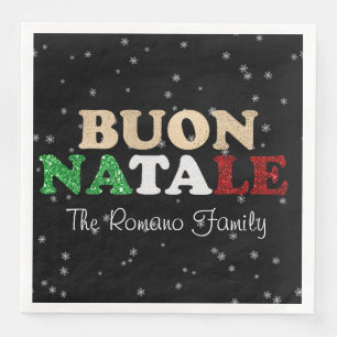 Buon Natale Familie Name Italienisches Weihnachten Serviette