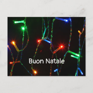 "Buon Natale" farbenfrohe Weihnachtslichter Postkarte