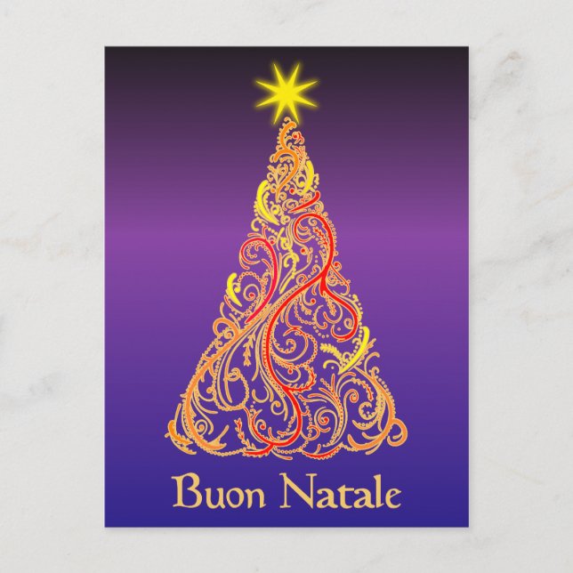 Buon Natale Feiertagspostkarte (Vorderseite)