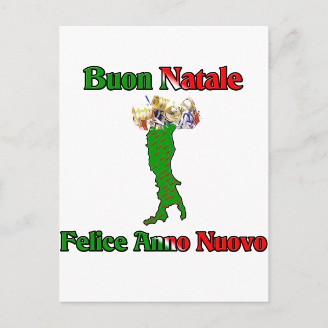 Buon Natale Felice Anno Nuovo Feiertagspostkarte (Vorderseite)