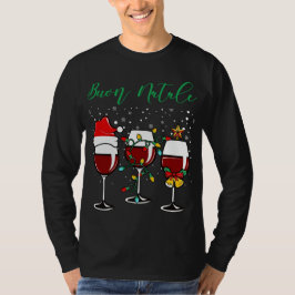 Buon Natale Festive Weinglas Italienisches Weihnac T-Shirt