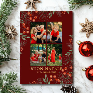 Buon Natale Foto Collage Wasserfarben Folien Feiertagskarte