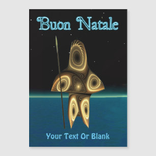 Buon Natale - Fraktal Inuit Hunter Magnetkarte