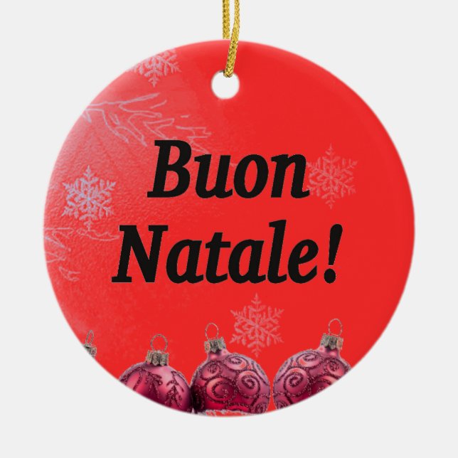 Buon Natale! Frohe Weihnachten im italienischen bf Keramikornament (Vorne)