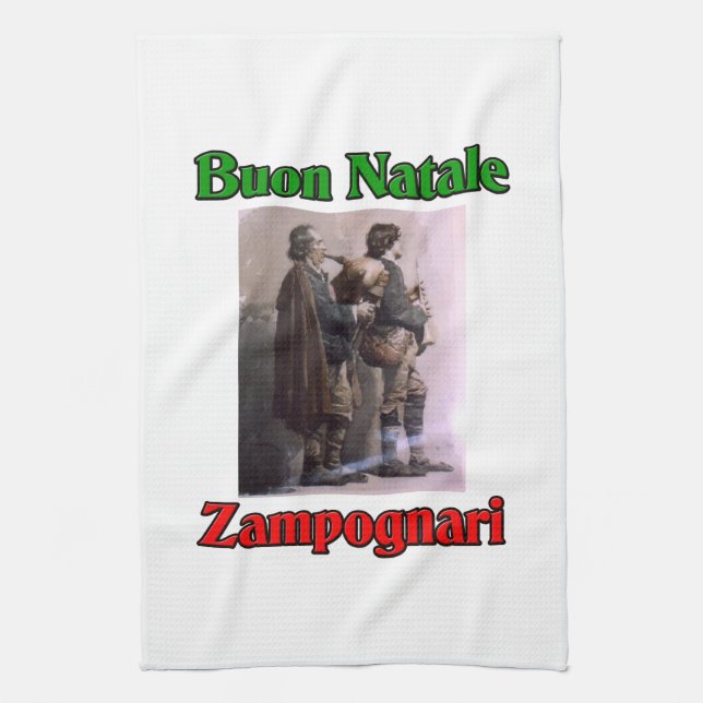 Buon Natale (frohe Weihnachten) Zampognari Handtuch (Vertikal)