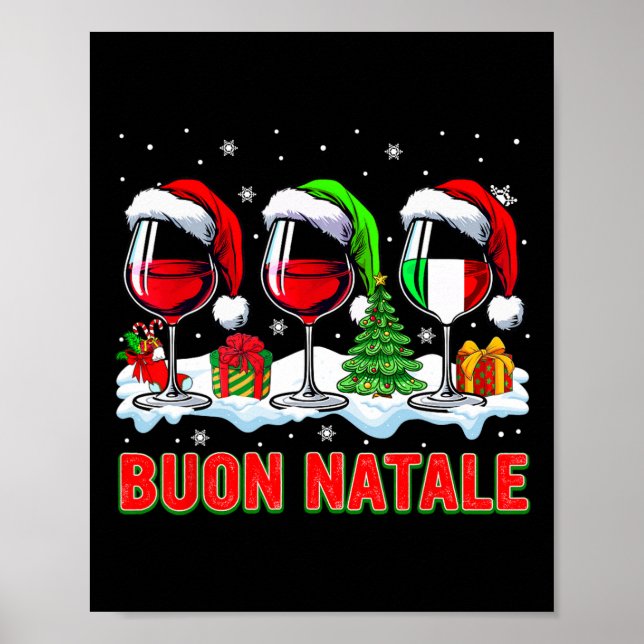 Buon natale fröhliche Weihnachten Italienisch drei Poster (Vorne)