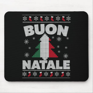 Buon Natale Frory Weihnachtsbaum Italienisch Ugly Mousepad