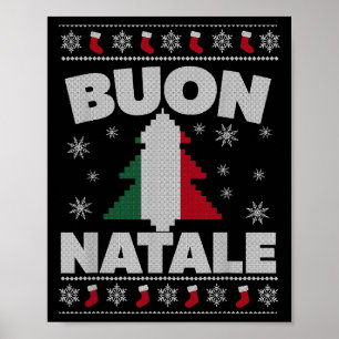 Buon Natale Frory Weihnachtsbaum Italienisch Ugly Poster