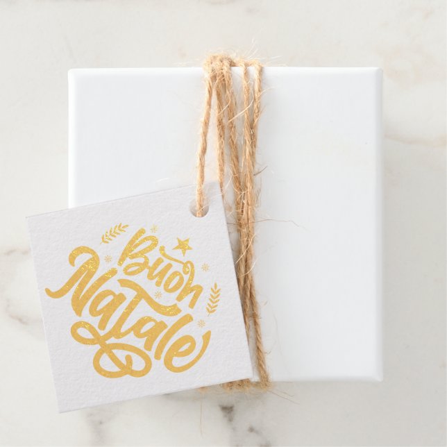 Buon Natale Gold Geschenkanhänger (Mit Box)