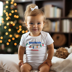Buon Natale Italian Christmas Lights Baby Strampler