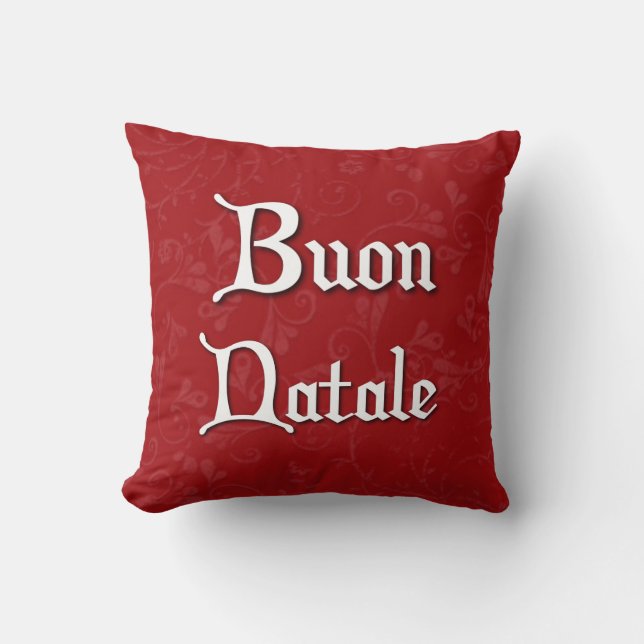 Buon Natale Italian Christmas Pillow Kissen (Vorderseite)