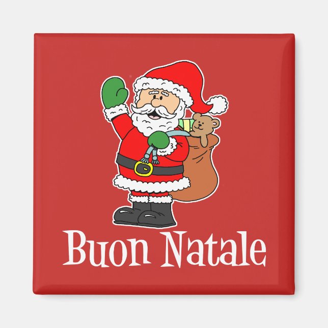 Buon Natale Italian Christmas Santa Magnet (Vorne)