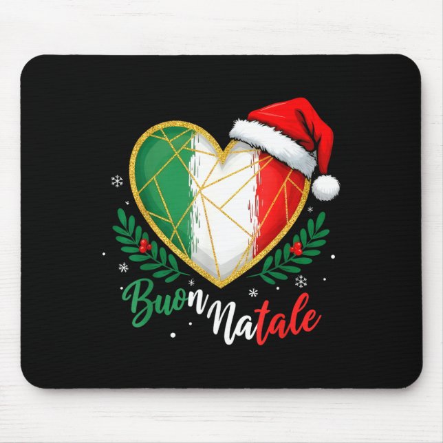 Buon Natale Italian Family Pasta Christmas Tree Xm Mousepad (Vorne)