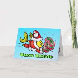 Buon Natale Italian Fish lustige niedliche Weihnac Feiertagskarte