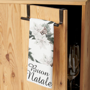 Buon Natale Italian MerChristmas Floral Geschirrtuch