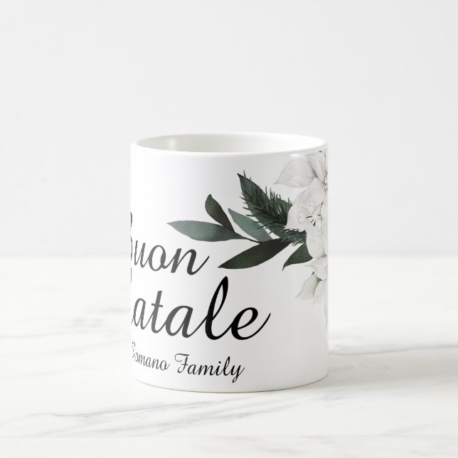 Buon Natale Italian MerChristmas Floral Kaffeetasse (Mittel)