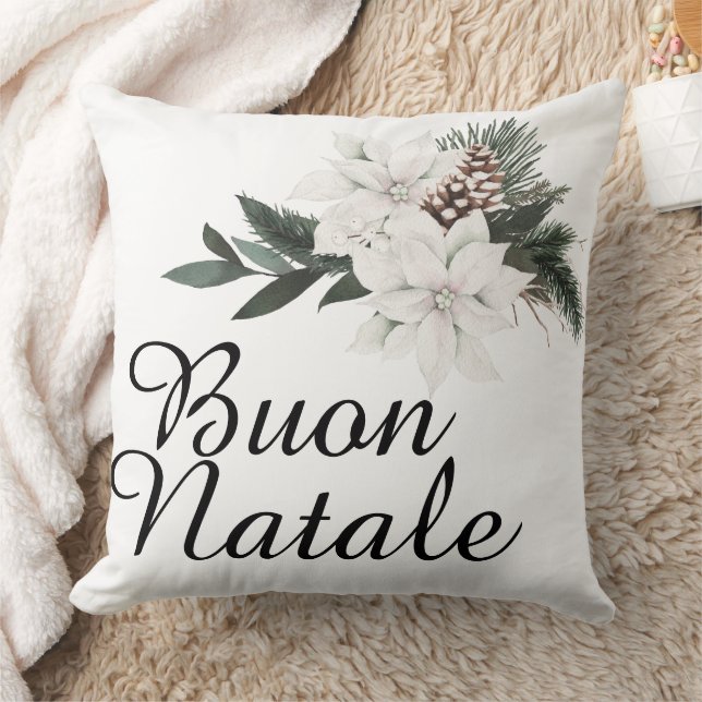 Buon Natale Italian MerChristmas Floral Kissen (Decke)
