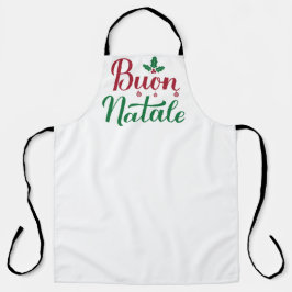 Buon Natale Italian MerChristmas Holly Schürze