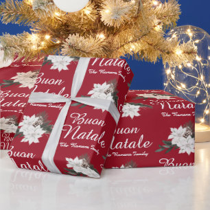 Buon Natale Italian MerChristmas Red Geschenkpapier