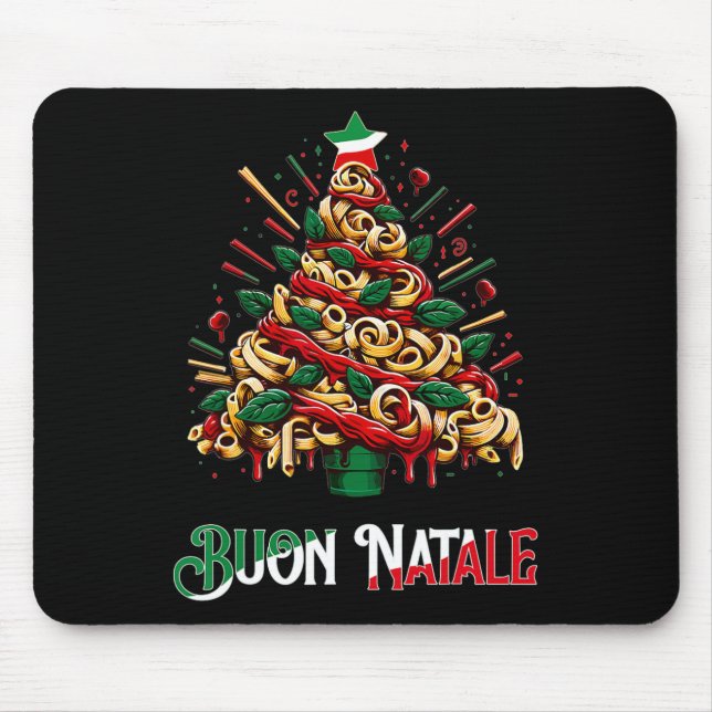 Buon natale italian Pasta Weihnachten Weihnachten Mousepad (Vorne)