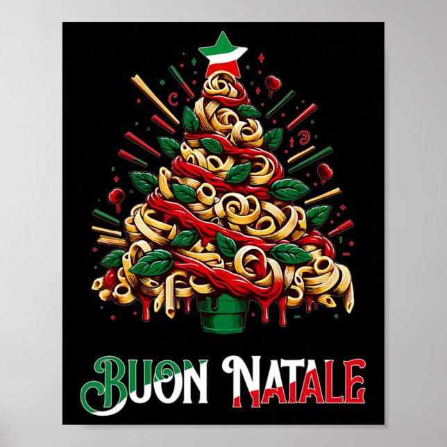 Buon natale italian Pasta Weihnachten Weihnachten Poster (Vorne)