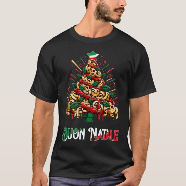 Buon natale italian Pasta Weihnachten Weihnachten T-Shirt (Vorderseite)