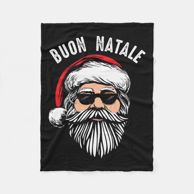 Buon natale italian santa claus babbo lustiger chr fleecedecke (Vorderseite)