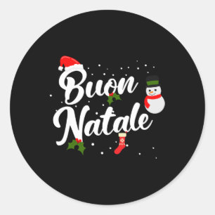 Buon natale italiana runder aufkleber