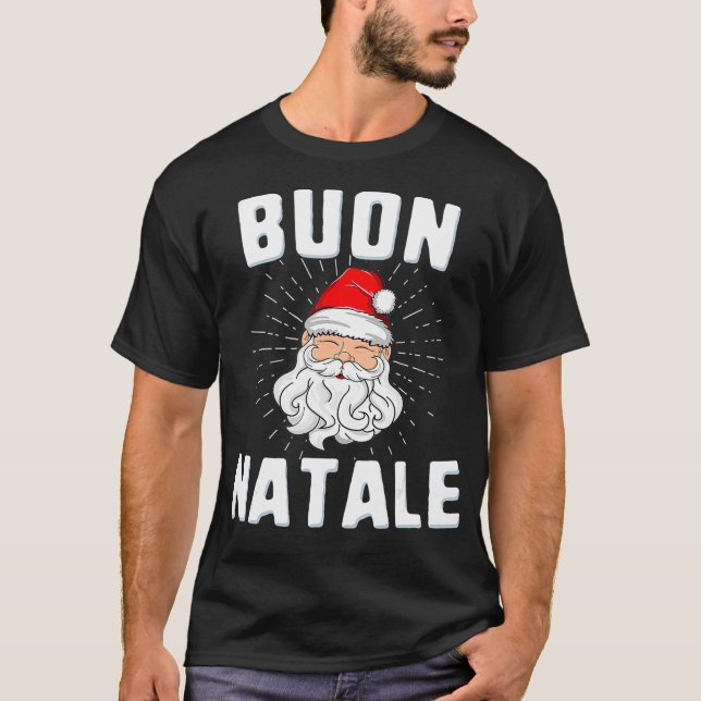 Buon Natale Italien Pride Santa Babbo Italienische T-Shirt (Vorderseite)
