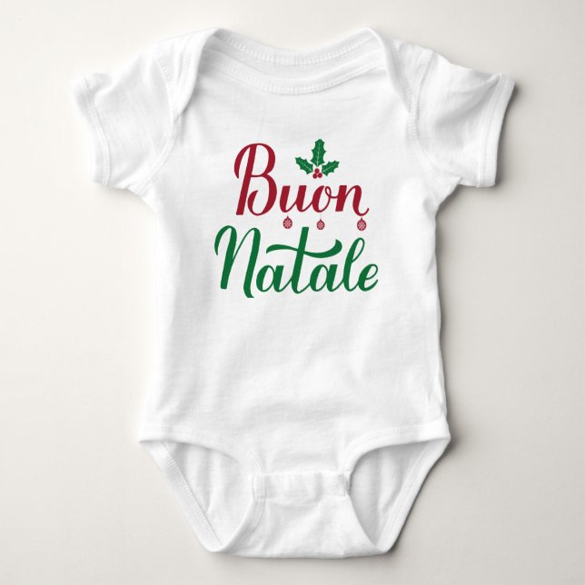 Buon Natale Italienisch Frohe Weihnachten Baby Strampler (Vorderseite)