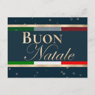 Buon Natale Italienische Fahne zu blauen Weihnacht Postkarte