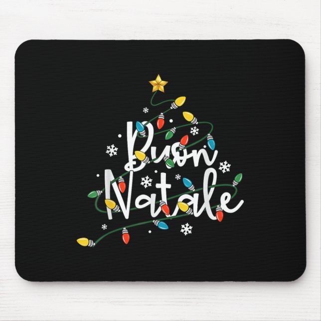 Buon Natale Italienische Familie Frohe Weihnachtsb Mousepad (Vorne)