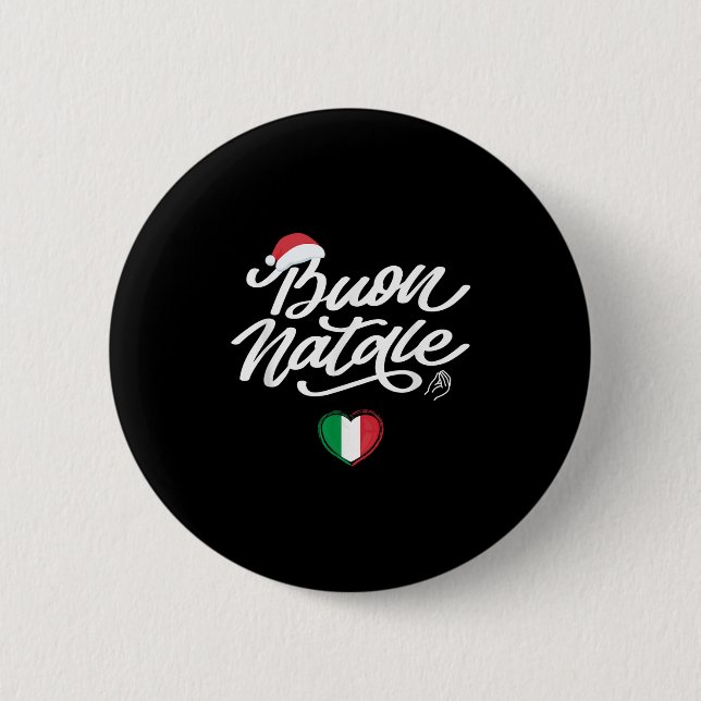 Buon Natale Italienische Familie Weihnachten, Ital Button (Vorderseite)
