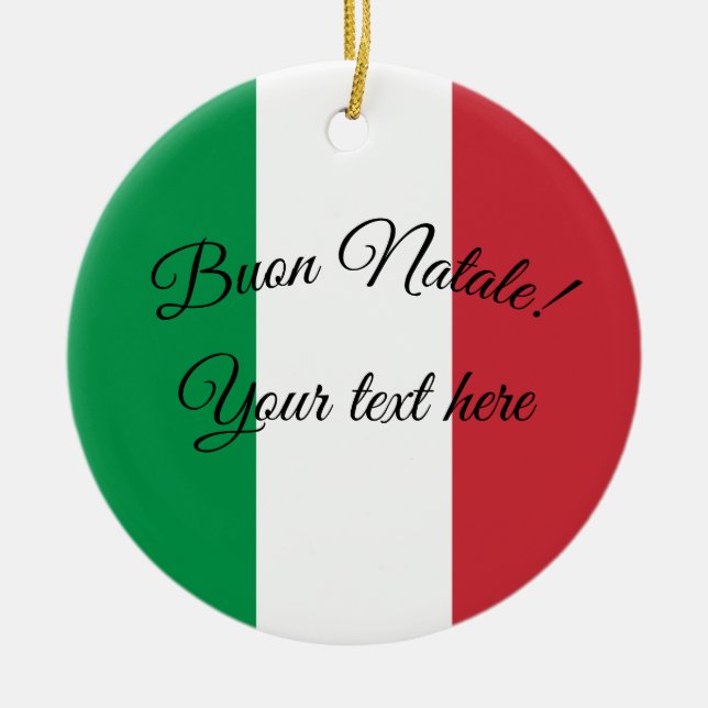 Buon Natale italienische Flagge Keramikornament (Vorne)