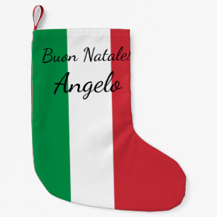 Buon Natale Italienische Flagge personalisierter N Kleiner Weihnachtsstrumpf