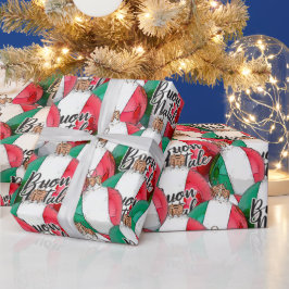 Buon Natale Italienische Flaggenverzierungen Geschenkpapier