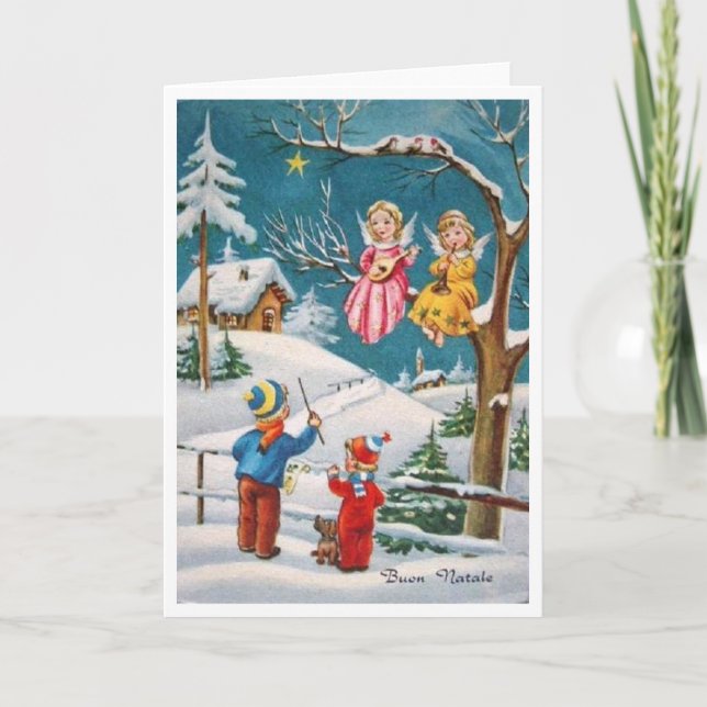 Buon Natale italienische Weihnachtskarte Feiertagskarte (Vorderseite)